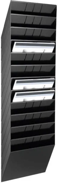 Systém zásobníků s/12 přihrádkami černý A4 na šířku FLEXIBOXX