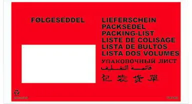 Docustick kapsa na dodací list s potiskem 10 jazyků C65 225 mm x 122 mm