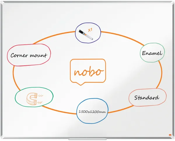 Nobo Premium Plus smaltovaná tabule 150x120cm bílá